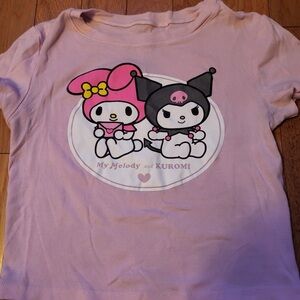 Kuromi and melody pink juniors shirt size large